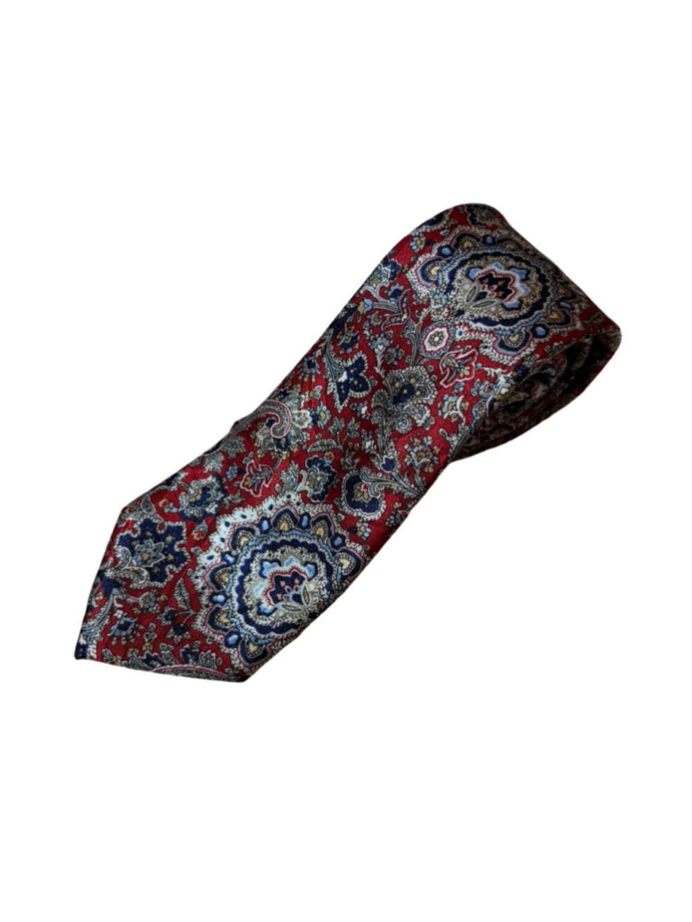 Robert Graham Red Paisley Floral Necktie Maximalist Statement Tie